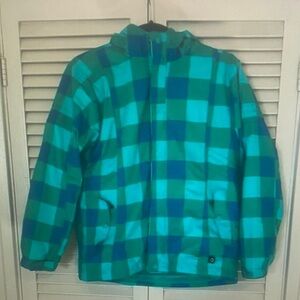 Kids Checkered Blue and Green Jacket